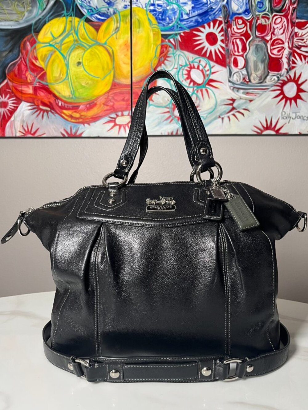 Coach Madison Claire Black Leather Satchel Bag 14334 PRISTINE CONDITION